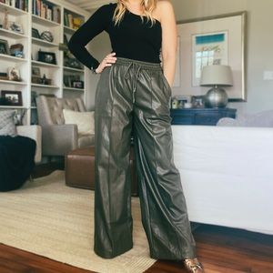 Faux leather pants